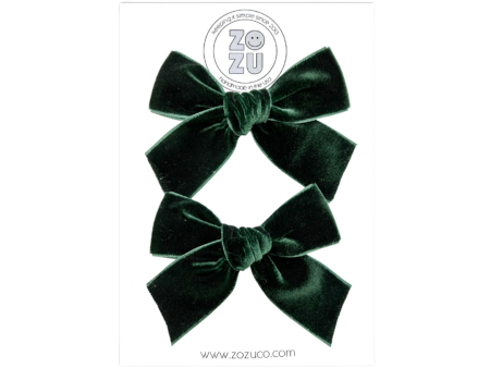 Green Velvet :: Mini Explorer Ribbon Pigtail Set Hot on Sale