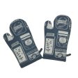 Lushomes oven gloves, Printed oven mitts, microwave gloves heat proof, oven accessories, kitchen gloves for cooking heat (Size 18 x 30 cms, Pack of 2) (Blue) Online now