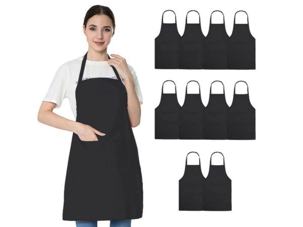 Lushomes Waterproof Kitchen Apron with Pocket, Yellowish Green, Pack of 10 (22x32 ) Sale