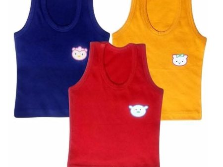 |Kids and BEBS| Cotton Vest for Girls, Boys and Kids(3 month-6months)(Blue, Yellow, Red) Hot on Sale