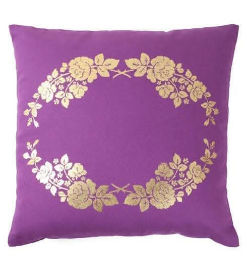 Lushomes 16x16 Inch Violet Foil Printed Cushion Covers (Set of 2) on Sale