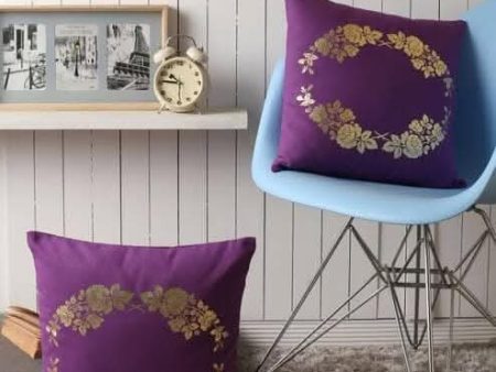 Lushomes 16x16 Inch Violet Foil Printed Cushion Covers (Set of 2) on Sale