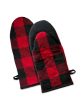 Lushomes oven gloves heat proof, Buffalo Checks microwave gloves Frog Style, oven accessories, microwave hand gloves (Pack of 2, 6 x 13 Inches) (Red & Black) Online