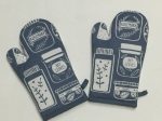 Lushomes oven gloves, Printed oven mitts, microwave gloves heat proof, oven accessories, kitchen gloves for cooking heat (Size 18 x 30 cms, Pack of 2) (Blue) Online now