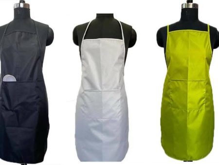 Lushomes Waterproof Kitchen Apron with Pocket, Black, Pack of 10 (22x32 ) Fashion