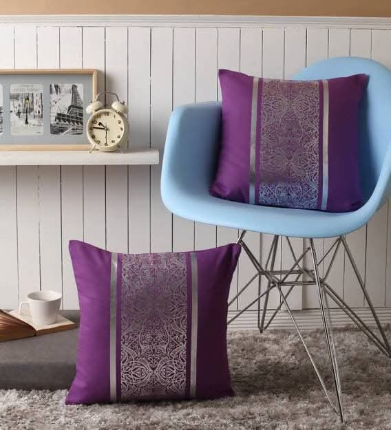 Lushomes 16x16 Inch Purple Foil Printed Sofa Cushion Covers (Set of 2) Supply