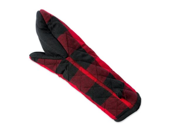 Lushomes oven gloves heat proof, Buffalo Checks microwave gloves Frog Style, oven accessories, microwave hand gloves (Pack of 2, 6 x 13 Inches) (Red & Black) Online