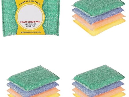 ZEVORA Pack of 16 Multipurpose Foam Sponge Scourer Pad Scrubber Suitable for Dish Utensils Online Sale