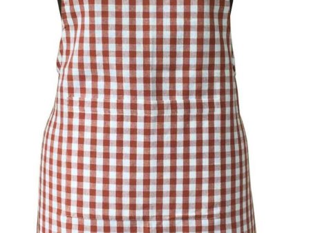 Lushomes Maroon Checkered Kitchen Apron for Men and Women with Adjustable Buckle (Size: 64x81cms) Cheap