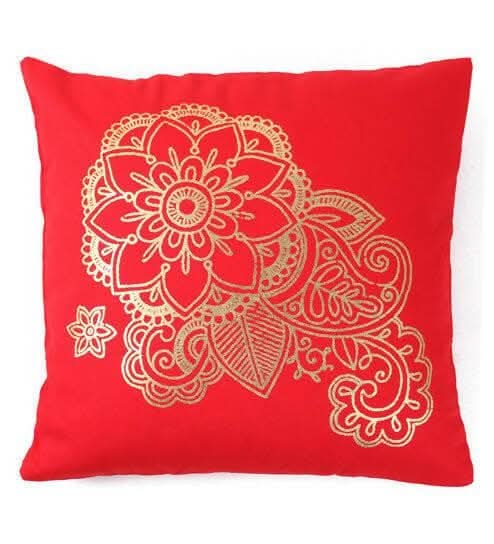 Lushomes 16x16 Inch Red Foil Printed Sofa Cushion Covers (Set of 2) For Cheap