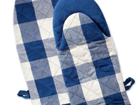 Lushomes oven gloves heat proof, Buffalo Checks microwave gloves Frog Style, oven accessories, microwave hand gloves (Pack of 2, 6 x 13 Inches) (Blue) For Cheap