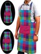 Lushomes Multi Checks Kitchen Apron for Men and Women with Adjustable Buckle and Solid Pocket (Size: 60x80cms) on Sale