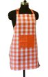 Lushomes Orange Checks Kitchen Apron Set for Women: 2-Piece, Includes 17x32 cm Oven Glove & 60x80 cm Apron Hot on Sale