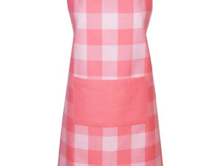 Lushomes Pink Checkered Kitchen Apron for Men and Women (Size: 70x80cms) Online