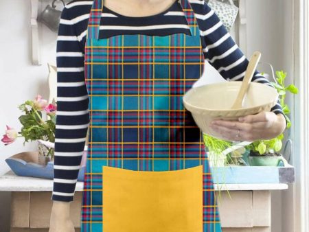 Lushomes Green Checks Kitchen Apron for Men and Women with Adjustable Buckle and Solid Pocket (Size: 60x80cms) Online now