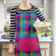 Lushomes Multi Checks Kitchen Apron for Men and Women with Adjustable Buckle and Solid Pocket (Size: 60x80cms) on Sale