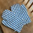 Lushomes oven gloves, Blue Small Checks microwave gloves, oven accessories, kitchen gloves for cooking heat, microwave hand gloves For Discount