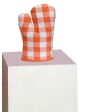 Lushomes Orange Checks Kitchen Apron Set for Women: 2-Piece, Includes 17x32 cm Oven Glove & 60x80 cm Apron Hot on Sale