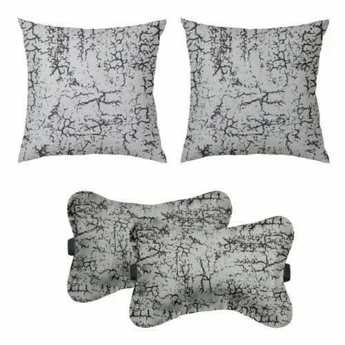 Lushomes Car Cushion Pillows Set of 4, Light Grey Velvet, 2 Neck Rest & 2 Seat Cushions Online