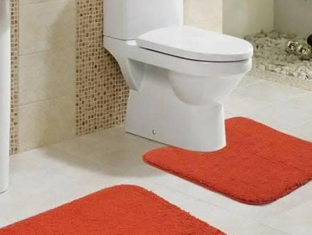 Lushomes  Premium Tan Brown Bathroom Mat Set: High GSM Microfiber, Anti-Skid, Contour Footmat Included 19 x 30 Inch Online Sale