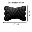 Lushomes  Set of 2 Premium Quilted Velvet Car Seat Neck Rest Pillows, 16x25 cm, Black  on Sale