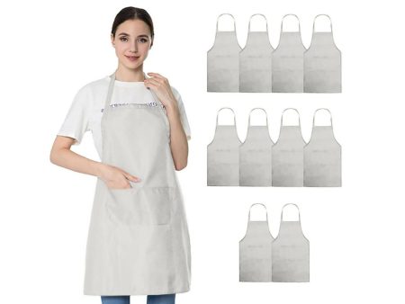 Lushomes Waterproof Kitchen Apron with Pocket, Black, Pack of 10 (22x32 ) Discount