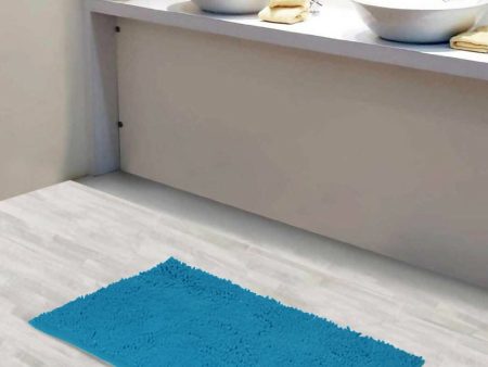 Lushomes Bathroom Mat (2200 GSM Floor, 12 x 18 Inch, Blue) Fashion